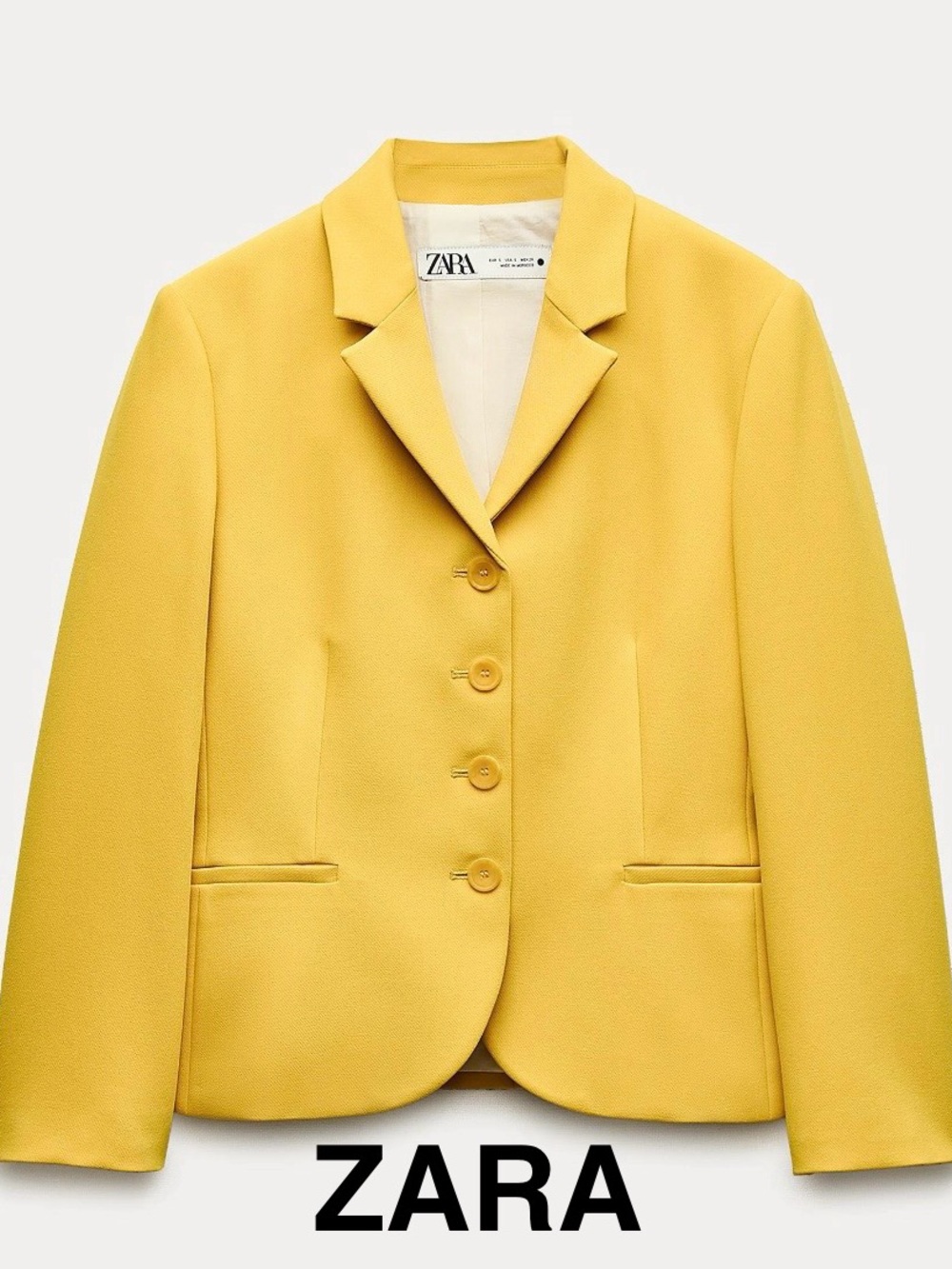 ZARA Vibrant Yellow Blazer - Size L -NEW